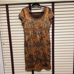 Robbie Bee Brown and Orange Knit Dress